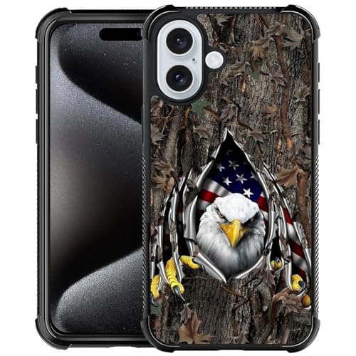 Coque pour iPhone 16 drapeau américain aigle protection TPU