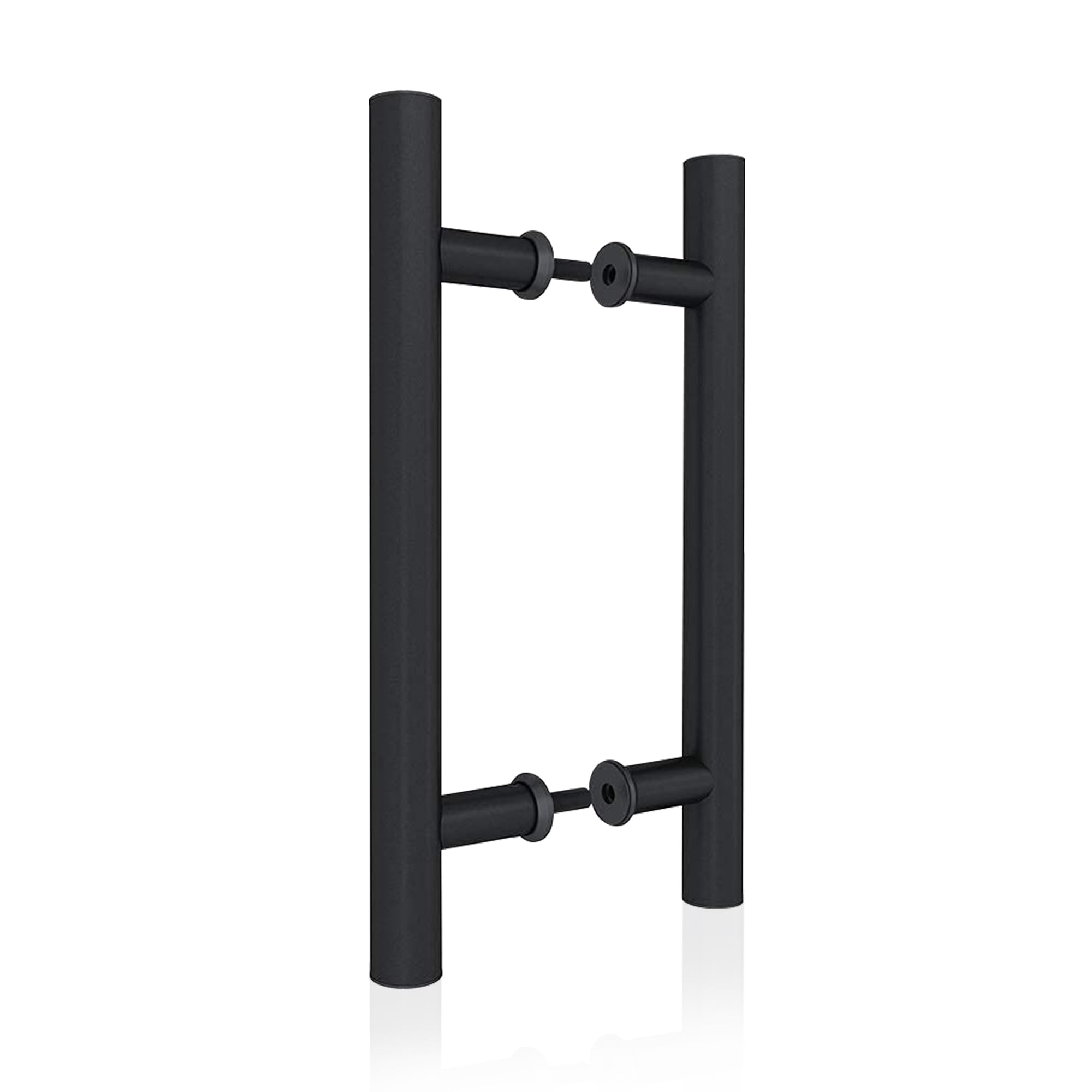 JUBEST H Shape Double Sided Sliding Door Handle Heavy Duty Swing Door Handle 12 Inch Matte Black
