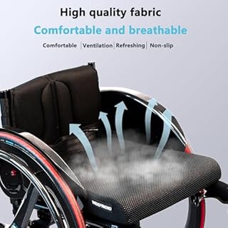 Lightweight Sports Foldable Mute Wheelchair All Terrain Aluminum,Adjustable Footrest Suitable for Teenagers, Adults, Seniors(Black1,Seat Width 42cm/16.5in)