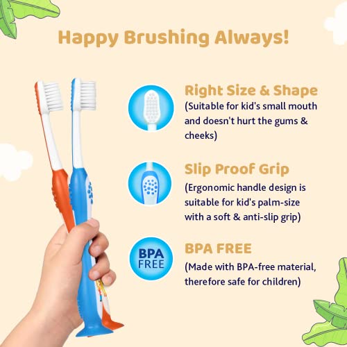 Image of Chicco Toothbrush Set Blue + Orange 3Y-8Y (Pack of 7)