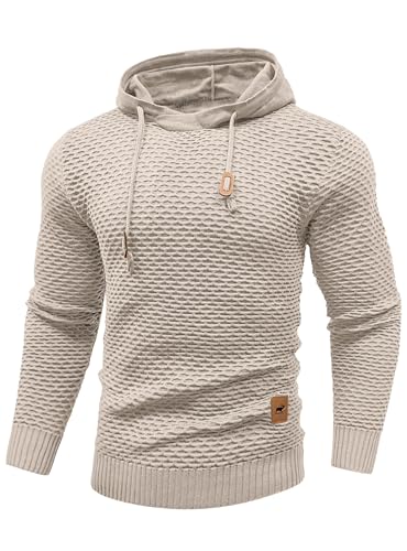 Image of HYPESTFIT Men's Hooded Sweatshirt, Regular Fit, Textured Fabric