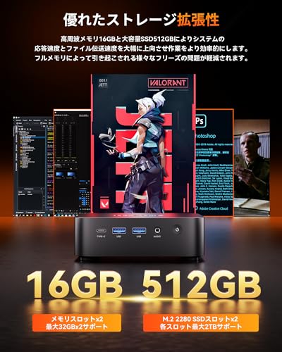 undefined ACEMAGIC ミニpc Ryzen 7 7730U【2025初登場】8C16T 最大4.5GHz mini pc ryzen windows11 Pro 16GB DDR4/512GB SSD拡大可 4K/3画面 HDMI/DP/Type-C WiFi 6 有線LAN BT5.2 USB3.2x6 静音・高放熱・VESA対応 の商品画像 5