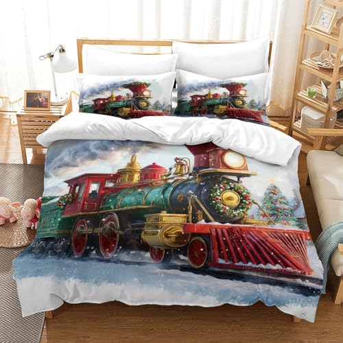 Housse de couette Noël 140x200 microfibre douce et durable