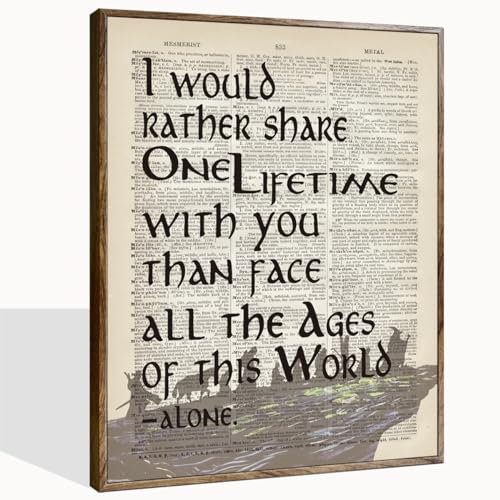 Lord of the Rings Framed Poster - 'I Would Rather Share One Lifetime - Arwen', LOTR Birthday Decor,...