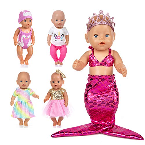 ya Baby Doll Clothes 14-16 Inch Dresses Outfits Pjs for 43cm New Born Baby Dolls, Baby Doll Accessories,15 Inch Bitty Baby Doll, American 18 Inch Girl Doll