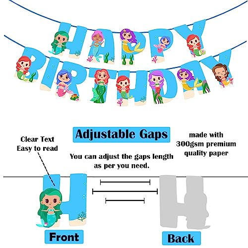 Image of Party Propz Mermaid Theme Birthday Decoration Kit For Girls - 41pcs,Balloons For Decorations Birthday Decoration for Kids| Mermaid Theme Banner (Cardstock)