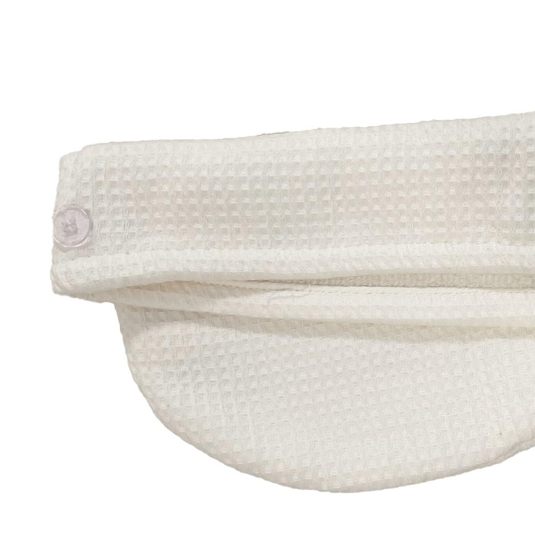 PANA® Turbante Per Capelli In 100% Cotone – Asciugamano Assorbente Con Bottone, Morbido, 64cm, 360g/m²