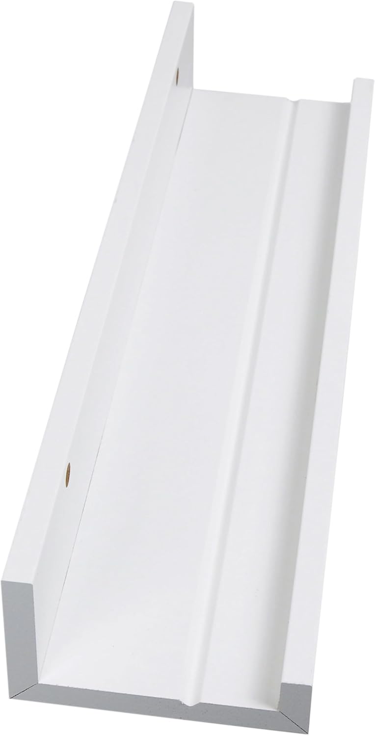 Studio Decor 18" Solid White Ledge Shelf - Floating Wall Mount Display for Pictures, Books, Home Decor - 1 Pack