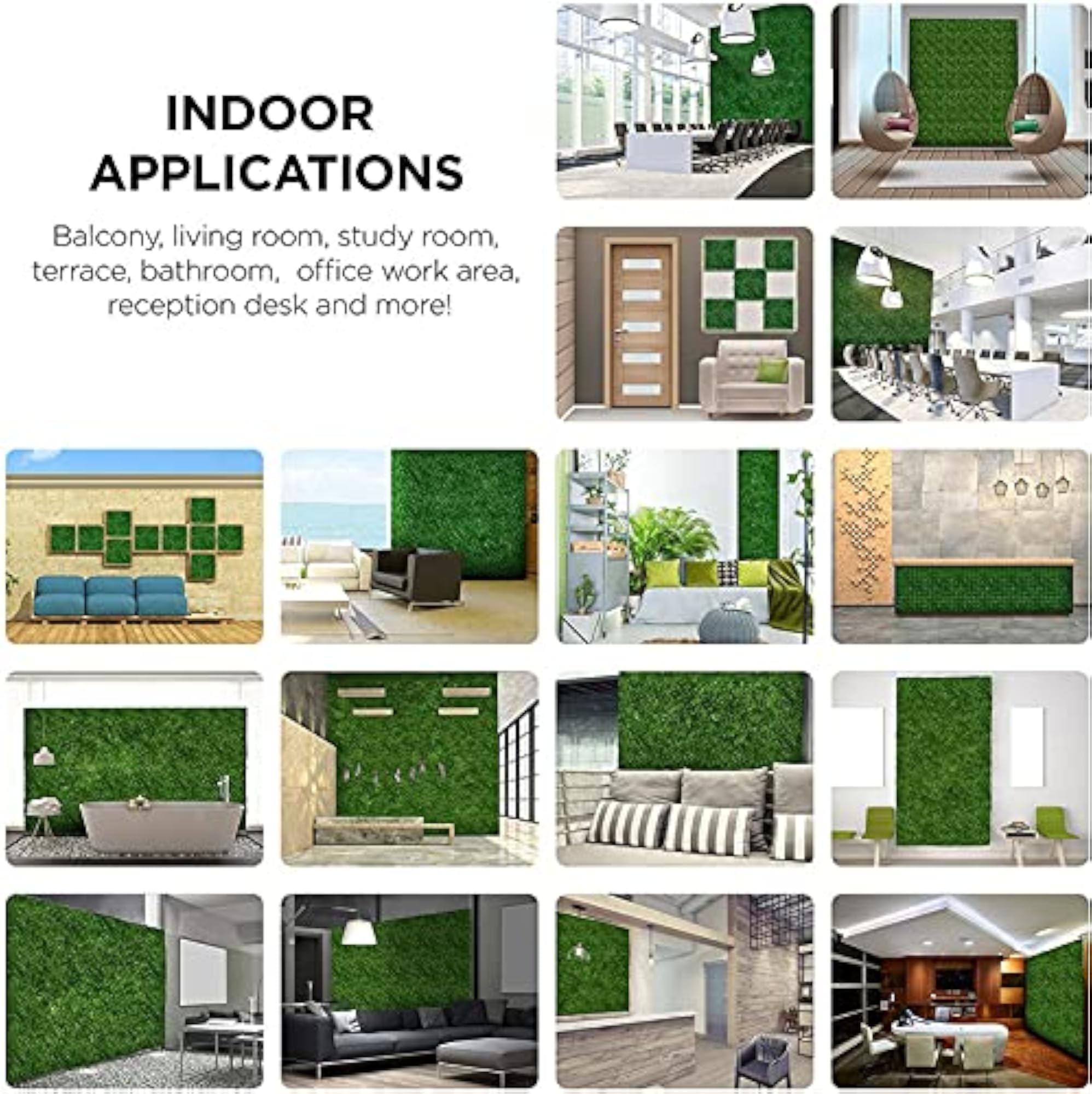 Artificial Wall Grass for Home Decoration, 6 Pcs Set