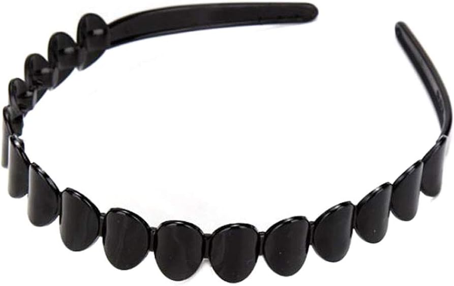 Men and Women Black Classic Plastic Hair Band Headband with Toothed - Numblartd 10 Pcs Women Lady Teeth Comb Hair Hoop Headwear Hair Accessory