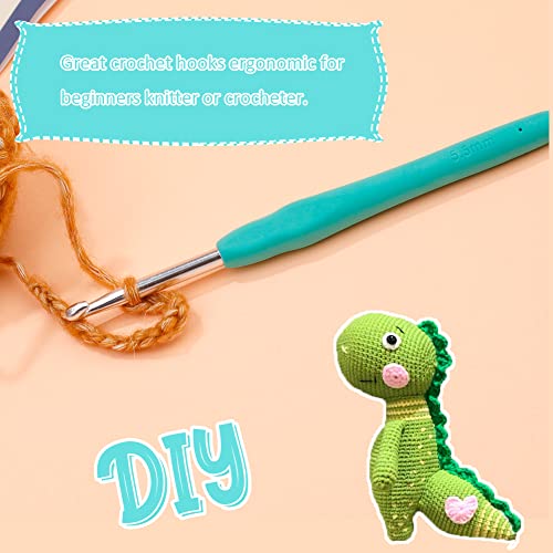 Image of Crochet Hook, 5.5 mm Ergonomic Crochet Hook, Crochet Needles, Ergonomic Handle for Arthritic Hands, Knitting Needles with Soft Handle Beginners and Experienced Crochet Hobbyists (5.5 mm)