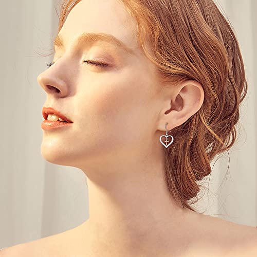 Cross Heart Earrings For Women S925 Sterling Silver Cross Earrings Heart Dangle Earrings Jewelry Gifts For Women #TOP1