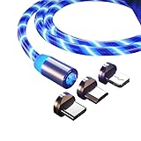 3 in 1 Magnetic LED Fast Phone Charging Cable 3FT USB Type C, Micro USB & Lightning for iPhone &...
