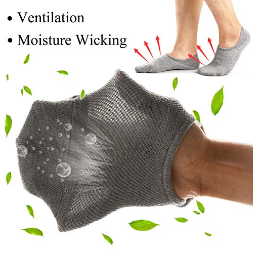 Mottee&Zconia Mens Low Cut No Show Casual Ankle Black Grey White Basic Mesh Comfy Anti Skid Socks 6 pack Size8-112
