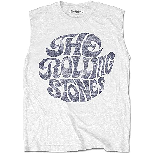 Rolling Stones The T-shirt sans manches vintage pour adulte unisexe 70s - Les Beatles, Paul McCartney, John Lennon, RIngo Starr, George Harrison Rolling Stones The T-shirt sans manches vintage pour adulte unisexe 70s