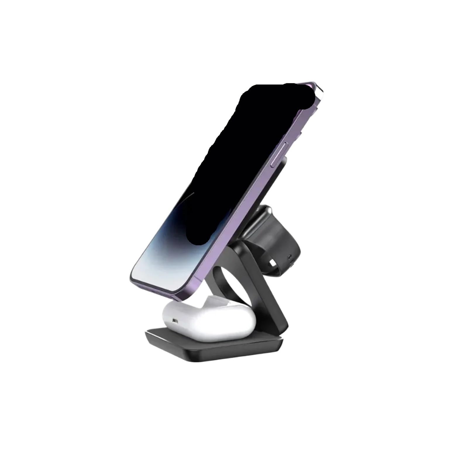 Bezprzewodowa ładowarka, Magnetyczna bezprzewodowa ładowarka 3 w 1 – szybka stacja dokująca do iPhone'a, zegarka i słuchawek dousznych(Nero)