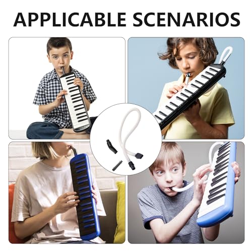 THXFUNAREA 3 PCS Melodica Mundstück und Schlauch - Flexibles Pfeifenmundstück aus Kunststoff, 59.5 cm Lang mit Schwarzem Mundstück