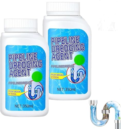 Delighteal - Limpiador de drenaje, agente de dragado de tuberías, potente agente de dragado de tuberías para tuberías de cocina e inodoro, limpiador de fregadero y drenaje, polvo de limpieza para