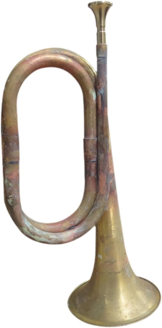 Cavalry Trumpet Western Winds Instrument Musical Instrument Brass Bugle Blowing Bugle for Band Beginner Cavalry Kids Children, Antique