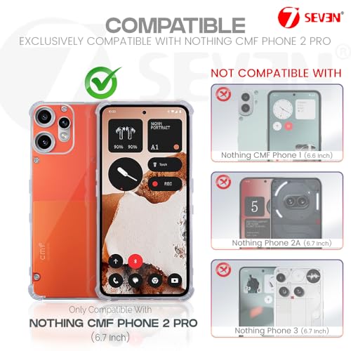 Image of 7SEVEN Compatible with CMF by Nothing Phone 2 Pro Mobile Back Cover Transparent Case Shock Proof Design Camera Edges Protection Crystal Clear Phone Cases Silicon Soft TPU and Flexible Bumper Covers