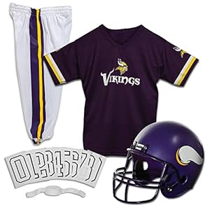 Franklin Sports Minnesota Vikings Kids NFL Uniform Set – Youth NFL Team Jersey, Helmet, Pants + Apparel Costume – Official NFL Gear -Youth Small