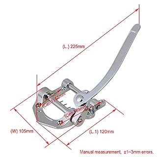 Yibuy Vibrato Chevalet pour guitare électrique Argenté 224 x 98 mm - Les Beatles, Paul McCartney, John Lennon, RIngo Starr, George Harrison Yibuy Vibrato Chevalet pour guitare électrique Argenté 224 x 98 mm – Image 4
