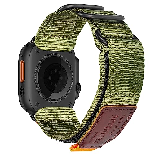 Compatible with Apple Watch Band 38/40/41/42/44/45/49/46mm,Rugged Replacement Nylon Strap With Three Buckle Loop Design For iWatch Ultra 3/2/1