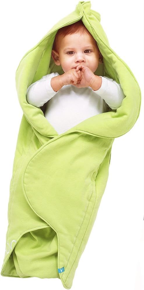 Wallaboo Baby Blanket Fleur, For Pram, Moses Basket, Crib, Car Seat, Travel, Supersoft 100% Cotton, Newborn to 10 months, Exclusive Flower shape 85 x 85 cm, 34″ x 34″inch, Colour: Green