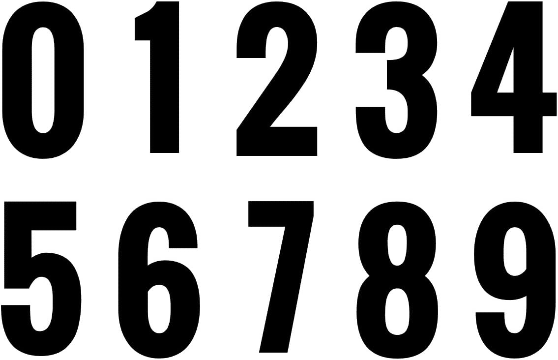 Numbers Kit(0-9),8 Tall for Sports T-Shirt Jersey Football Baseball,Iron On, Heat Transfer, Team,t-Shirt(Style D) (Black(0-9))