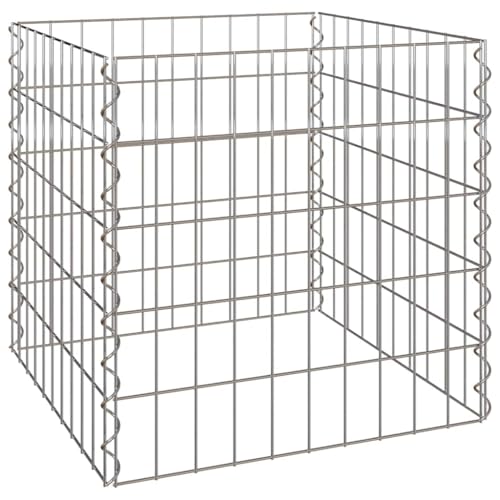 vidaXL Compostador Cuadrado 50 x 50 x 50 cm Hierro, Compostador Urbano, Sistema de compostaje en casa, gestión de residuos de jardín, Ayuda orgánica