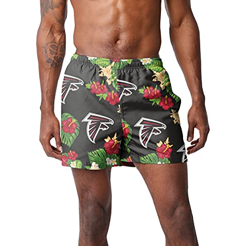 Image of FOCO NFL Mens NFL Team Logo Floral Hawaiian Swim Suit Trunks