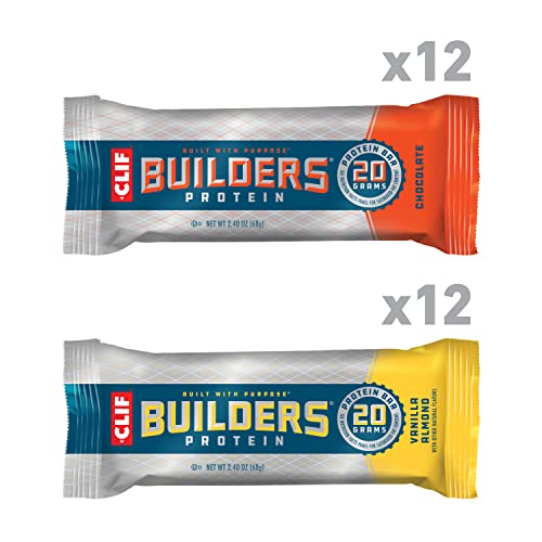 Clif Builders - Protein Bars - Chocolate - 12 Count + Clif Builders - Protein Bars - Vanilla - 12 Count #TOP1