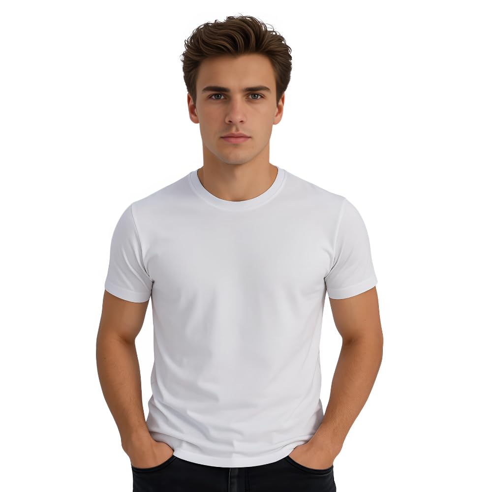 Adult Round Neck Men's T Shirt 170 GSM Pure Cotton Basic Colors