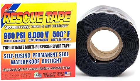 Rescue Tape Bond It , Self-Fusing Silicone Tape, Emergency Plumbing Pipe & Radiator Hose Repair, Electrical Insulation, Military Std, 1"x12', Black