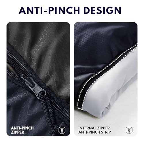 Bolsa de dormir XXL para invierno para adultos, bolsa para camping para niños con saco compresor, equipo para camping 4 estaciones para senderismo, viajes, exterior, mochilero, escalada miniatura 5