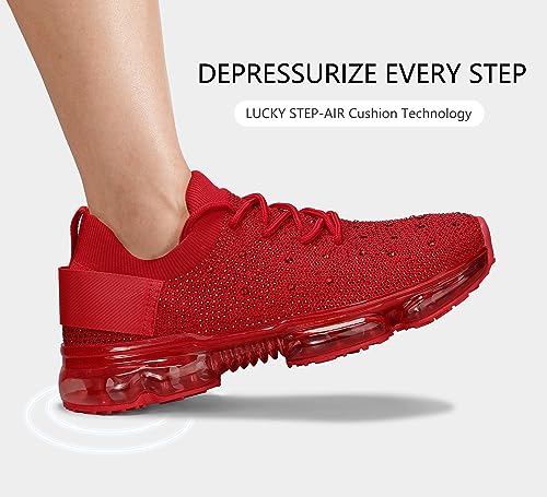 Image of LUCKY STEP Women Air Cushion Fashion Sneakers | Breathable Casual Comfortable Lightweight Walking Shoes