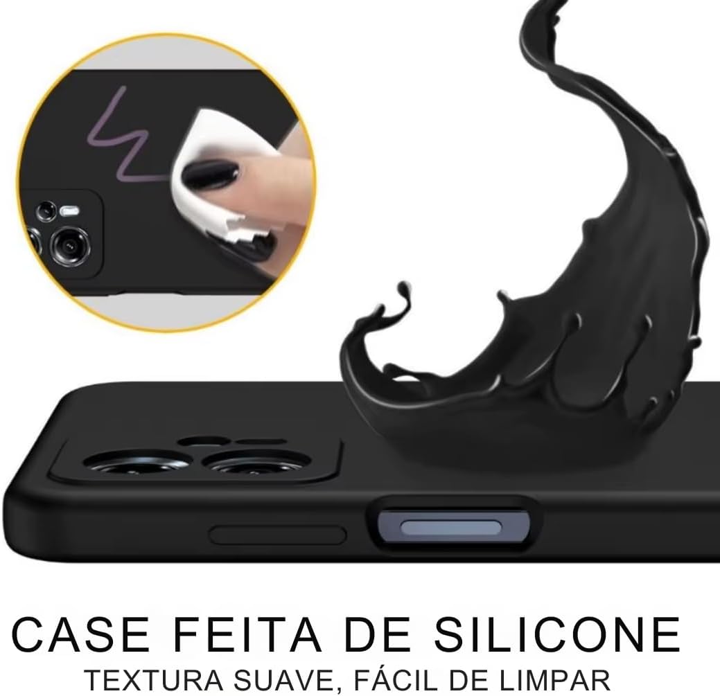 Capa Capinha De Silicone Preta Para Moto Edge 50 Neo Tela de 6.4 Polegadas - (Hard Glass Store)