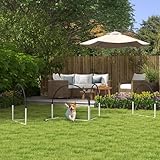 PawHut Agility Set Hunde 4-teiliges Agility-Ausrüstung für Hundetraining Steckhürdenset mit Slalomstangen Tragetasche Trainingszubehör Koordinationstraining Agilityset für Spiele Training
