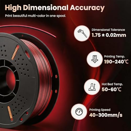 Image of Silk PLA 3D Printer Filament 1.75mm Filajoy3D 3D Printing Filament 1KG Dimensional Accuracy + /- 0.03mm for Most FDM 3D Printers