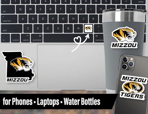 Image of Mizzou Tigers Sticker Variety Pack on Car Water Bottle Phone 14 Pc Gift Set