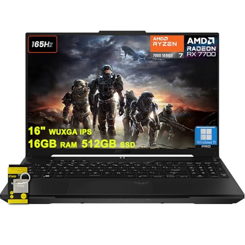 Image of ASUS TUF Gaming A16 Laptop 16 inch WUXGA 165Hz 100% sRGB AMD 8-core Ryzen 7 7735HS 16GB DDR5 512GB SSD Radeon RX 7700S (>RTX4060) Backlit USB4 AI Noise Cancelation Win11Pro w /ICP Accessory