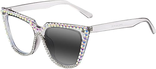 Multifocal Progressive - Remache de acetato de ojo de gato para mujer, anti rayos UV, transición varifocal, vidrio de lectura fotocromático +1.0+3.0