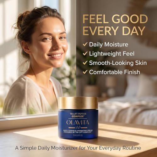 Olavita Cream, Tri-Lift Peptide Complex Cream, Firming Peptide Face & Neck Cream for Crepey Skin, with Matrixyl 3000, Argireline & Centella Asiatica, Daily Hydrating Moisturizer, 1.7 Oz，1Pc — view 7