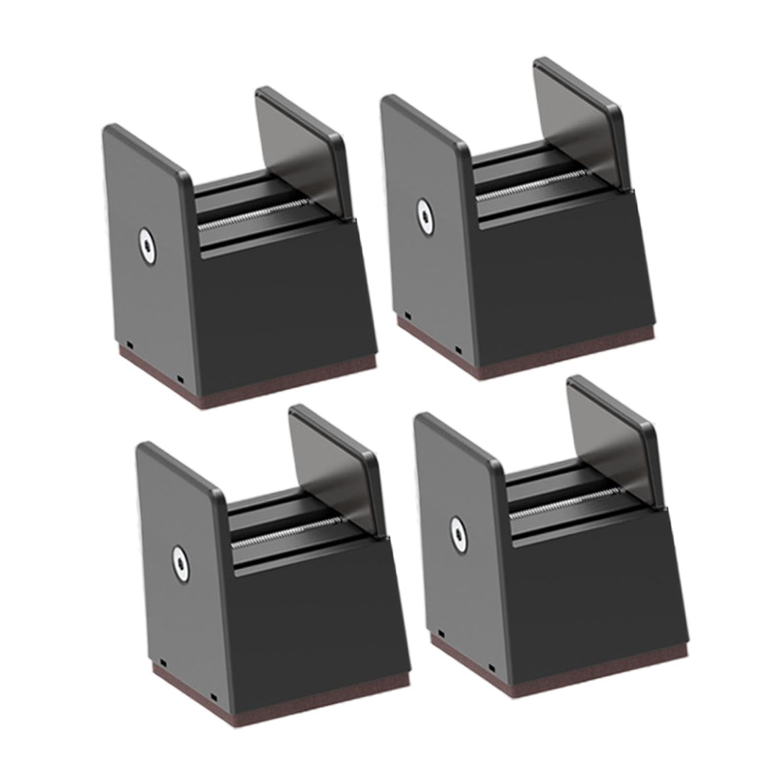 4 Elevadores de Cama, Bloques Antideslizantes para Muebles, Ideales para Sofás, Estantes Y, Negro, Altura 50 Mm