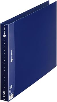 Plus 84-601 Ring File, 2 Holes, Super Economy, A3 Horizontal, 1.4 inches 35 mm, Navy