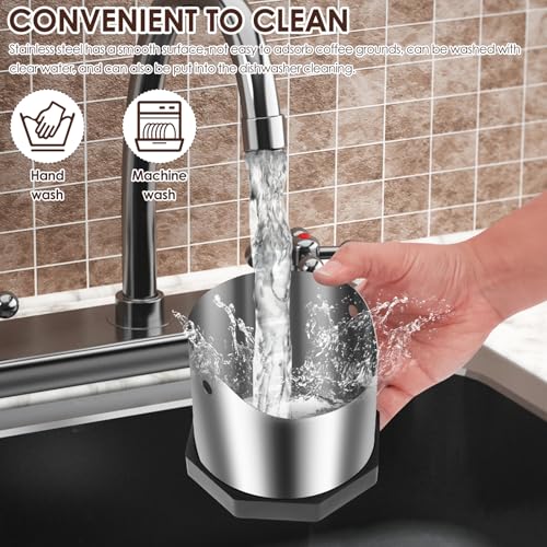 Stainless Steel Espresso Knock Box with Removable Bar and Non-Slip Base - Ideal Coffee Grounds Collector for Home and Commercial Use - Image 7