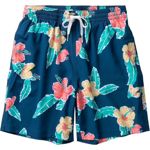 Chubbies Men’s Swim Trunks, Stretch Swimming Board Shorts, 7” Inseam (The Floral Reefs, Small)