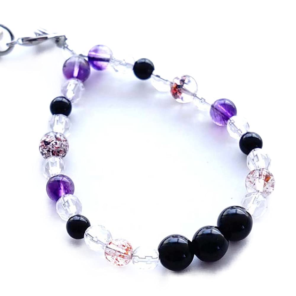 天然石 ストラップ 最強の魔除け石 モリオン黒水晶 & スーパーセブン