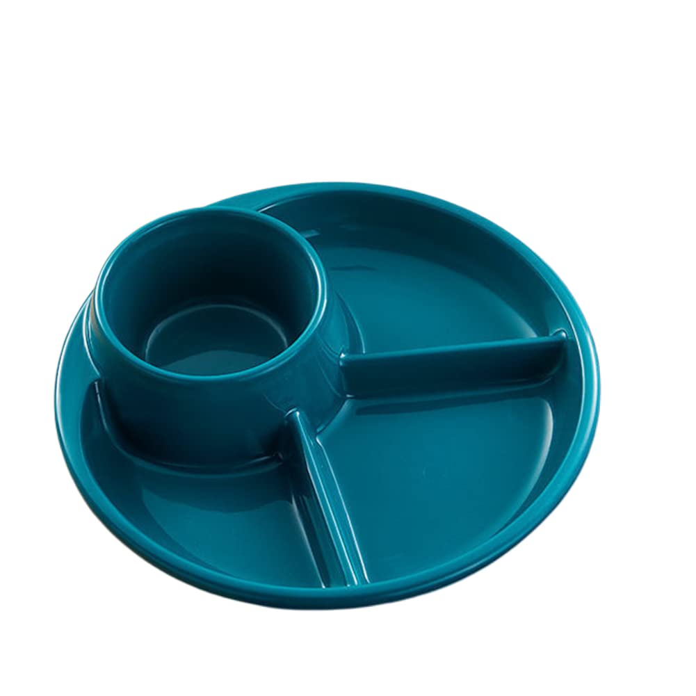 Piatto per controllo Delle Porzioni, 2 Piatti Compartimentati, Piatti da Pranzo in Plastica, infrangibili, riutilizzabili, per microonde, senza BPA, con 1 paio di bacchette, 1 cucchiaio, 1 forchetta