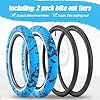 WEEROCK Bike Tire Kid Bike Tires 20 Inch Tires (56-406) 2 Pack 20 x 2.1 Folding Bead Replacement Tyre with 20In Inner Tubes for 20" Bicycles, Child Bike, MTB, Mountain Bike, BMX, Blue Black #1
